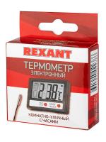 Термометр электронный комнатно-уличный с часами 70-0505